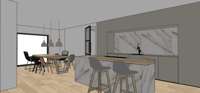 keuken richting straat